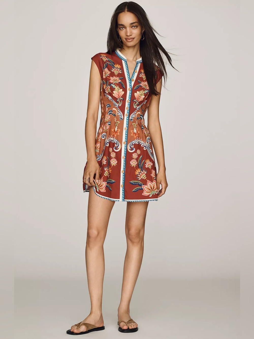 NWT Farm Rio x Anthropologie Sleeveless Mini Dress in Boho Beauty Size Small